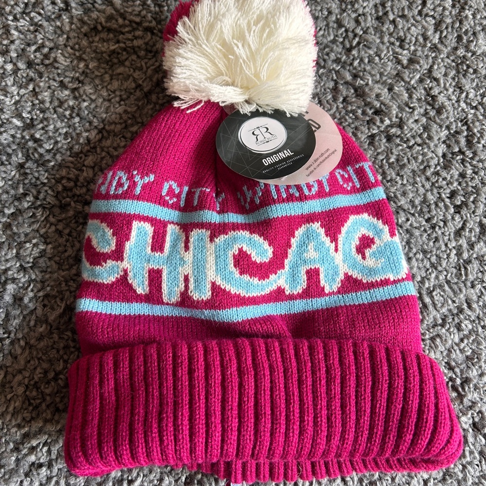 Robin Ruth Chicago‎ Beanie - Magenta and Light Blue